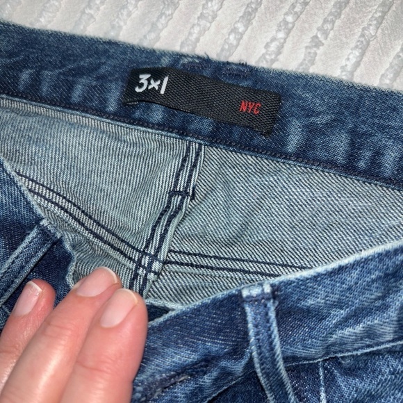 3x1 NYC Stella Selvedge Fringe Hem Jeans Button Fly Womens Size 25 boho chic - Picture 9 of 11